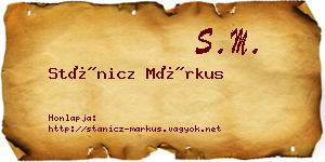 Stánicz Márkus névjegykártya